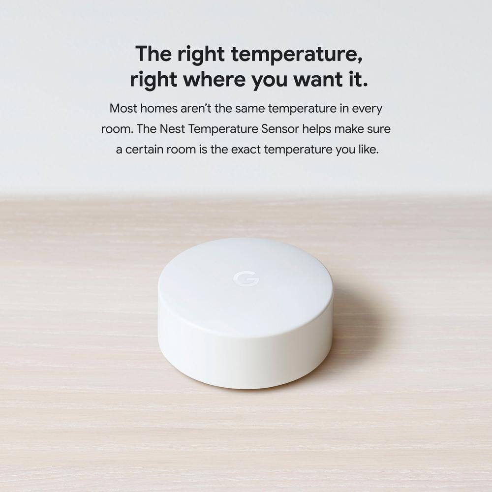 Google Nest Temperature Sensor - Smart Home Thermostat Sensor T5000SF