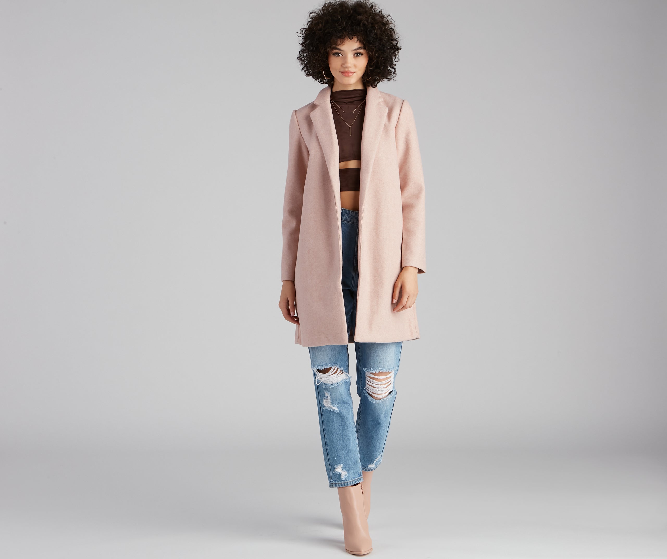 Big City Lapel Long Coat