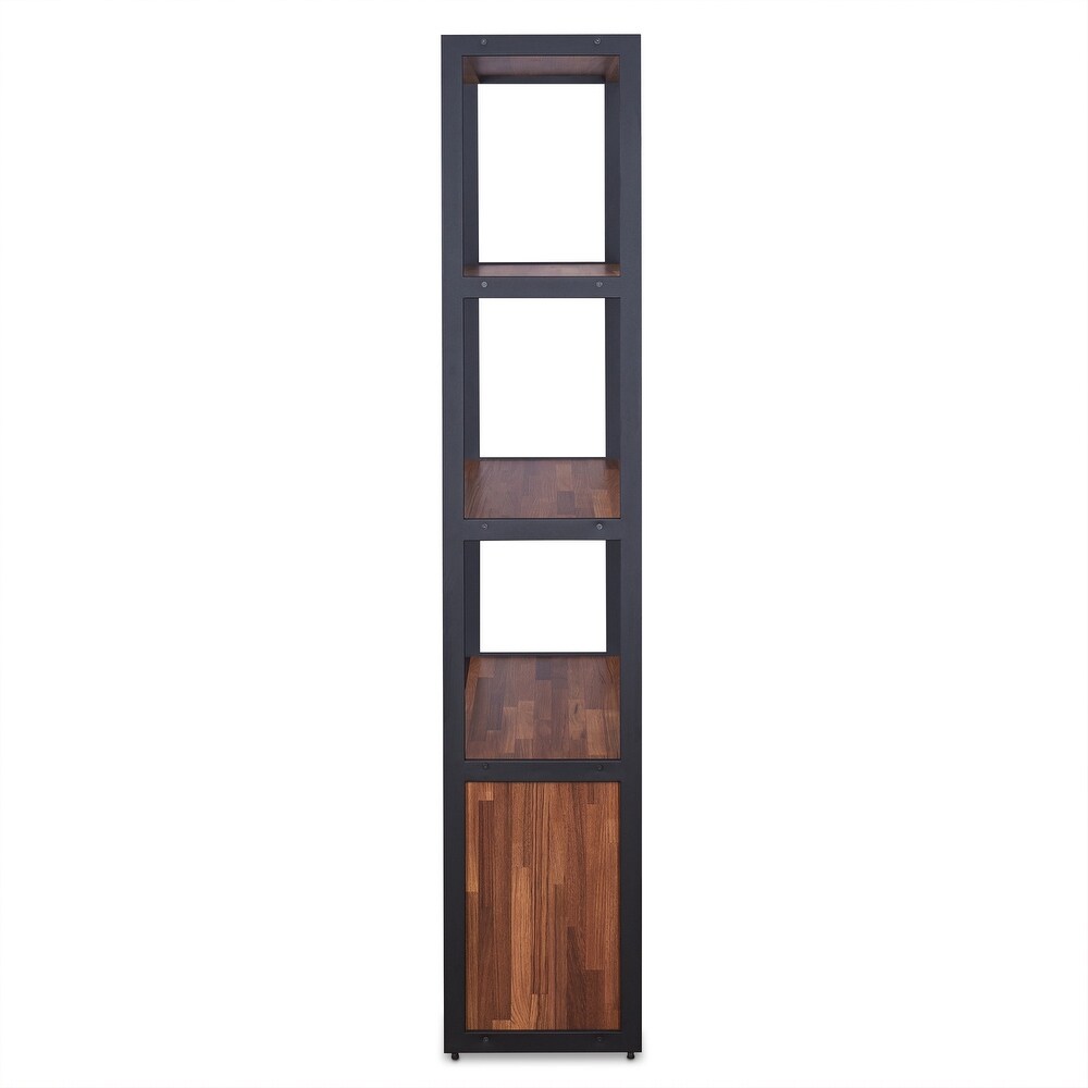 Sara Bookcase in Espresso PU  Walnut   Sandy Black