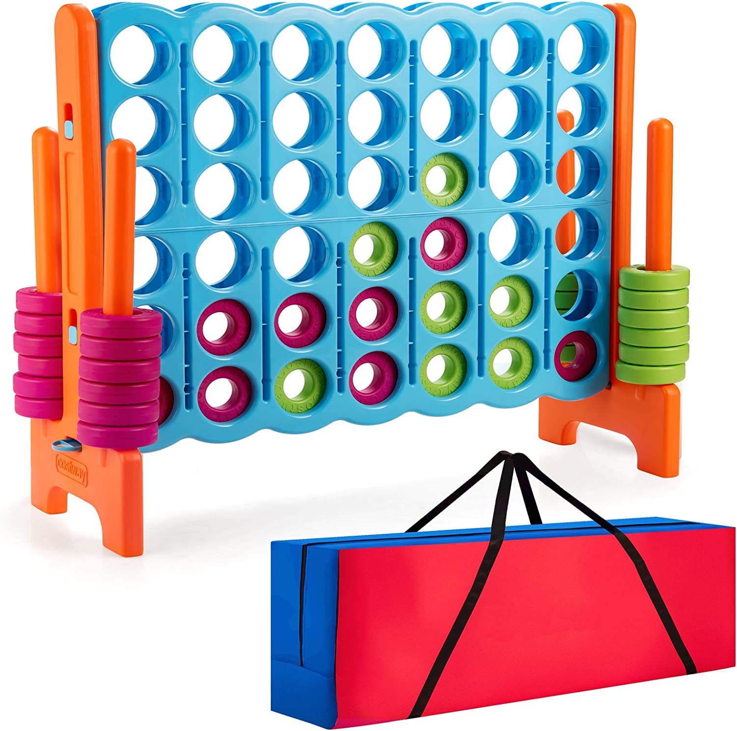 Costzon Giant 4-in-A-Row, Jumbo 4-to-Score Giant Games for Kids & Adults, With Carrying Bag