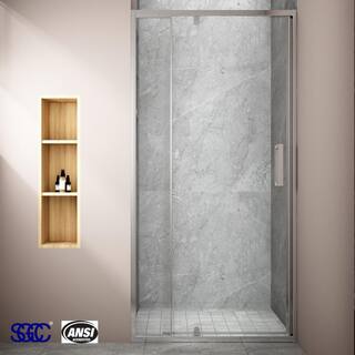 TOOLKISS 32 to 36 in. W x 72 in. H Framed Pivot Shower Door in Chrome with Clear Glass TK19168CH