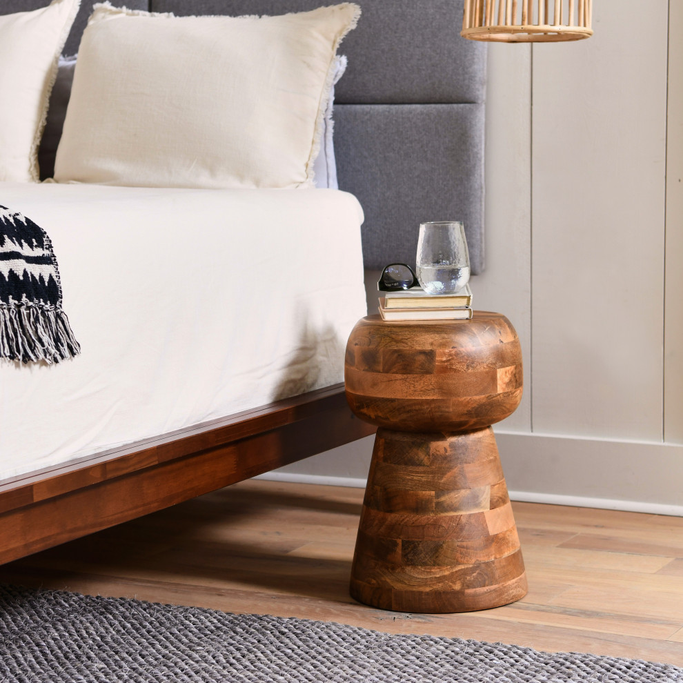 Cuvee Wood Stool or End Table  Natural   Rustic   Side Tables And End Tables   by Creative Co op  Houzz