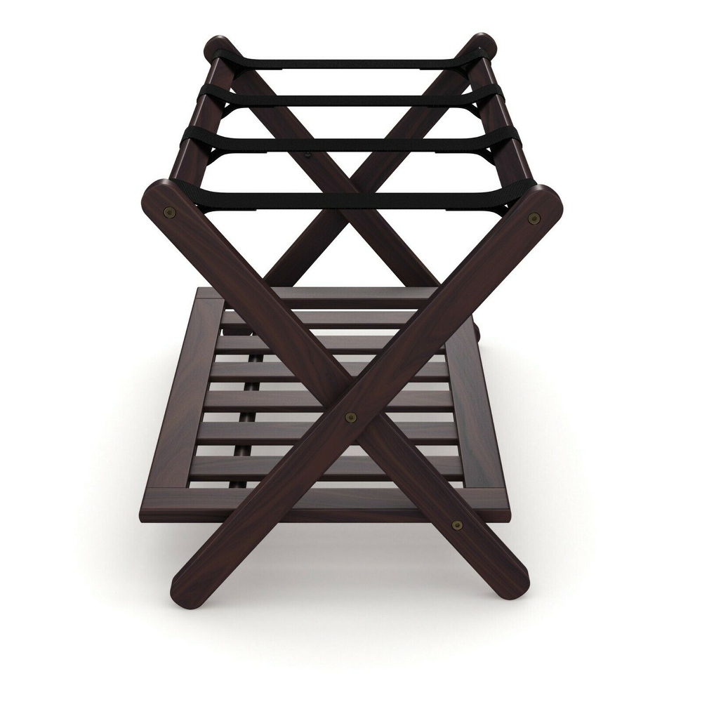 Stony Edge Luggage Rack Suitcase Stand for Guest Room with Shelf
