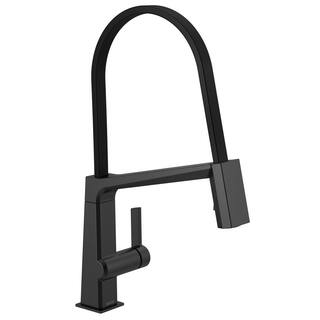 Delta Pivotal Single-Handle Pull-Down Sprayer Kitchen Faucet with in Matte Black 9693-BL-DST