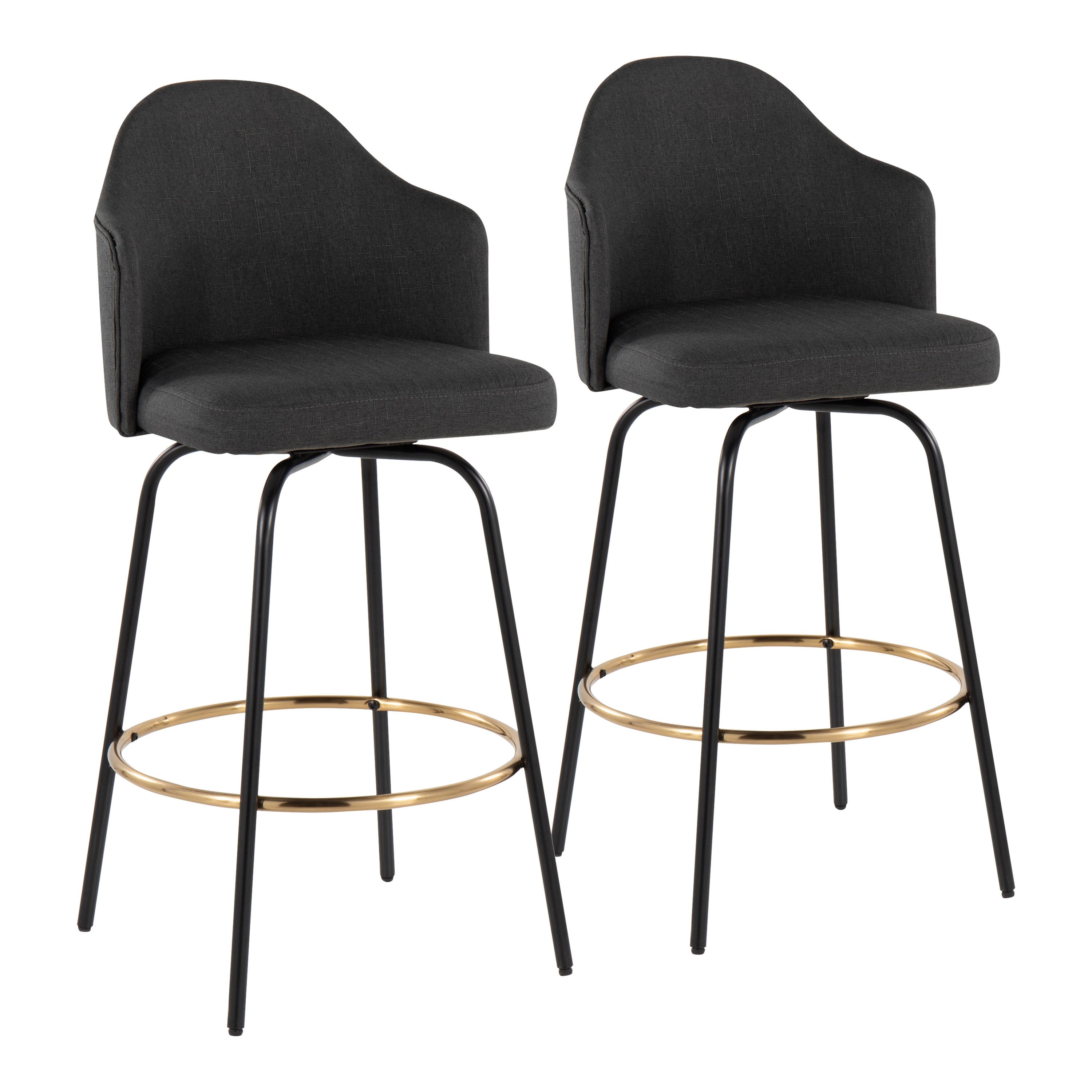 Carson Carrington Valsatra Upholstered Bar Stool with Metal Base (Set of 2)