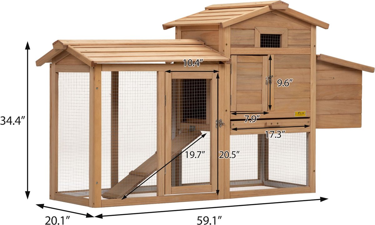 Coziwow Wooden Outdoor Small Pet Cage Rabbit Hutch