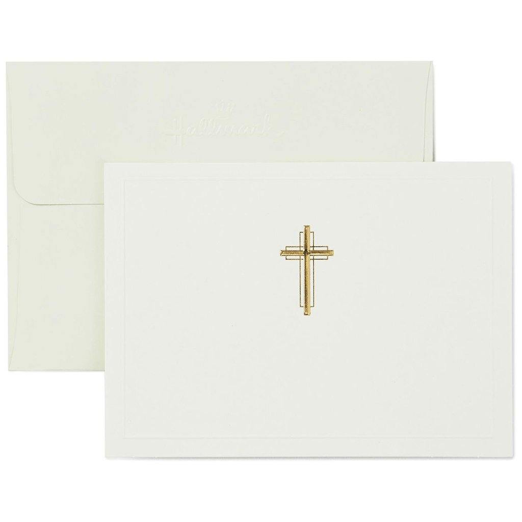 Hallmark  Gold Cross Religious Note Cards, Box of 20