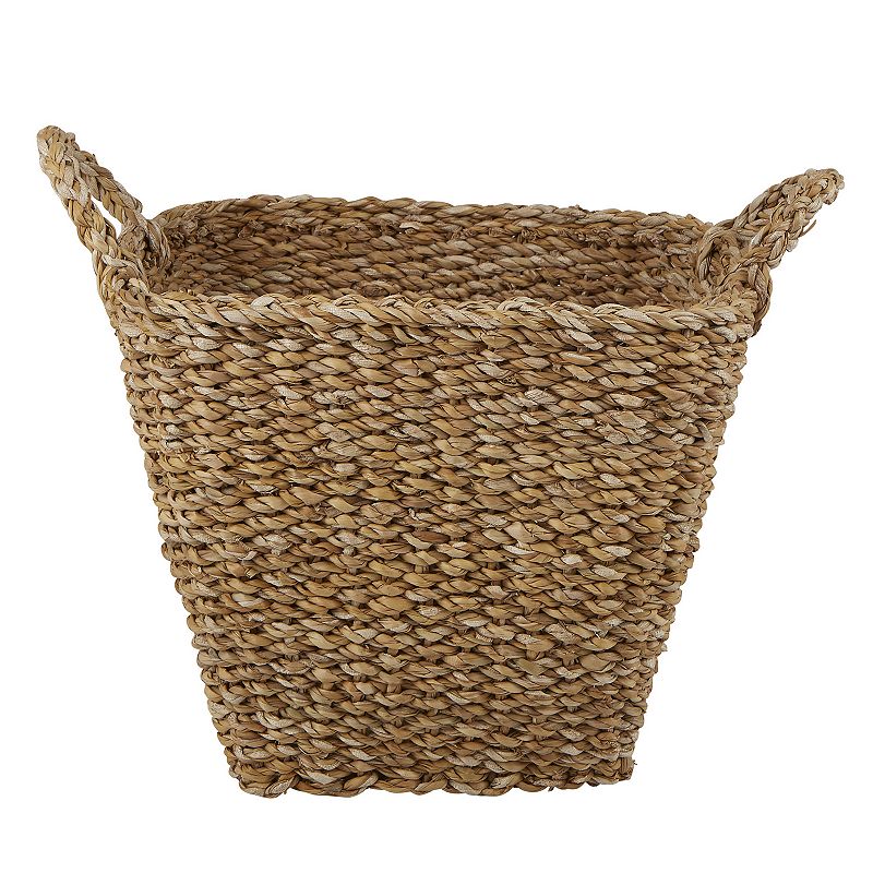 Set Of 3 Brown And Beige Square Basket With Handles  13