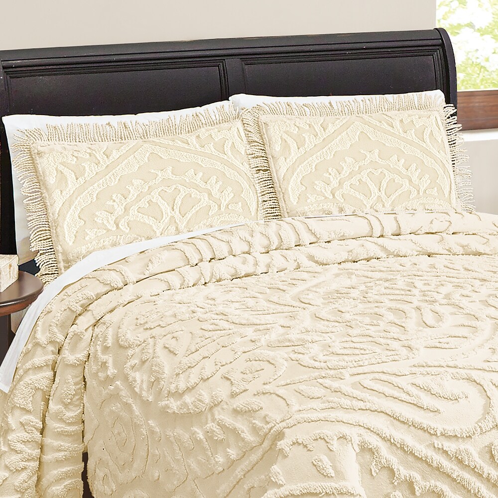 Paisley Medallion Chenille Fringe Pillow Sham