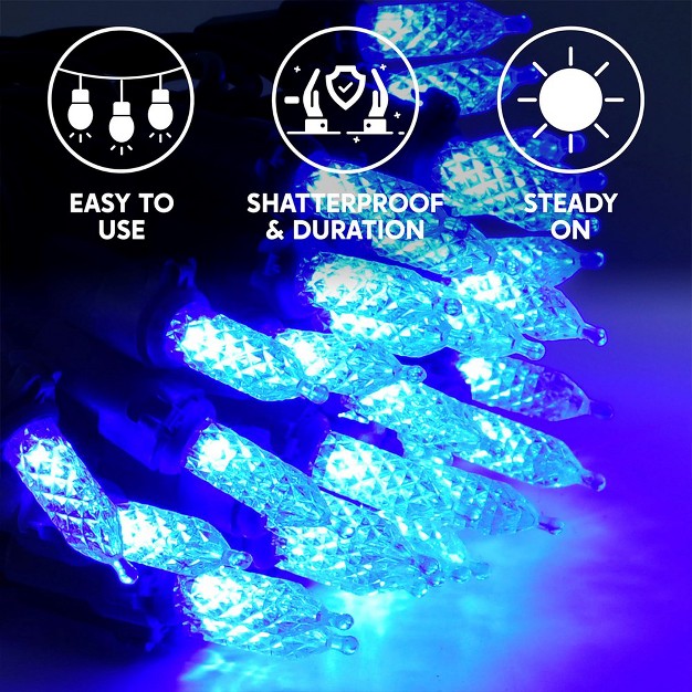 Joiedomi 200 2x100 Led Christmas Lights Blue amp white