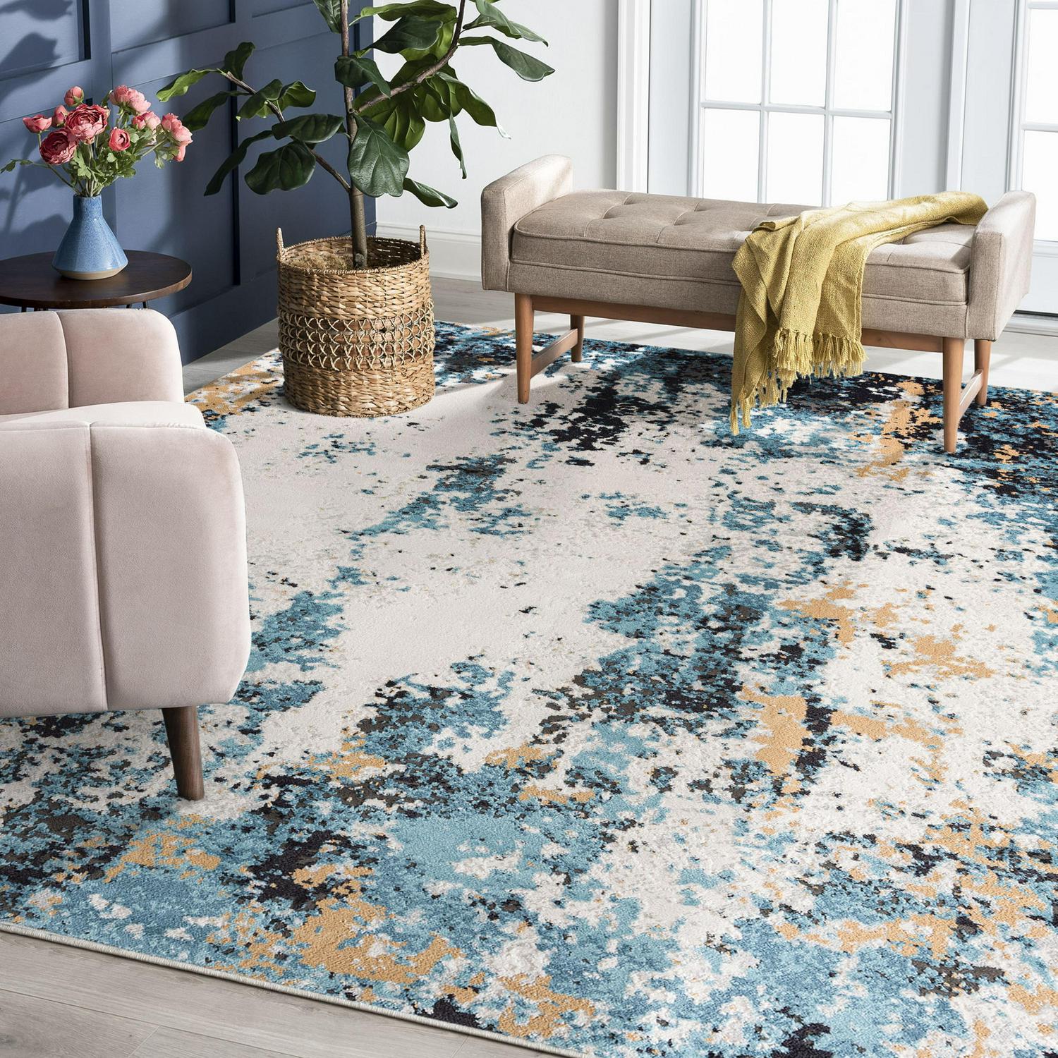 Bliss Rugs Melisa Abstract Area Rug， 5and#8242; x 7and#8242;