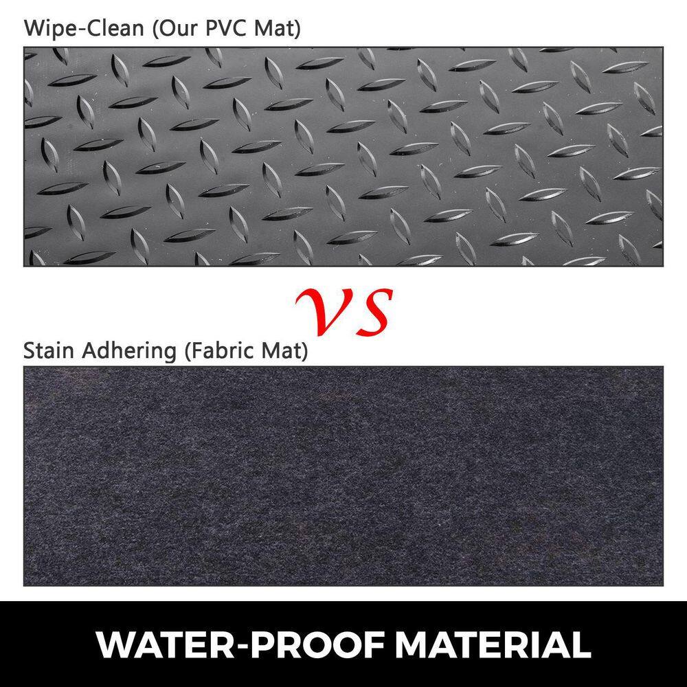 VEVOR Garage Floor Mats 3.6 ft. W x 14.7 ft. L Garage Mat 2.5 mm Thickness PVC Garage Flooring Black Garage Mats 2 Rolls PVCDB2JBKZS450CM1V0