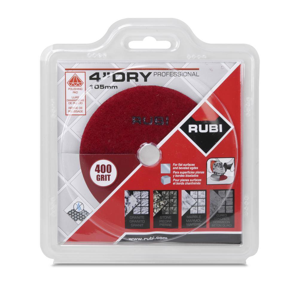 Rubi 4 in. 400 Grit Resin Dry Polishing Pad 61931