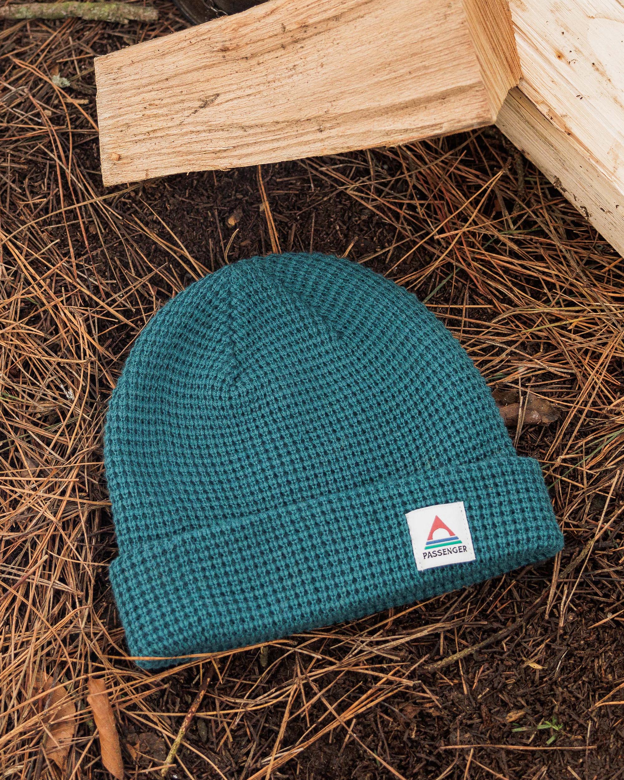 Moss Double Layer Recycled Waffle Beanie - Mediterranean