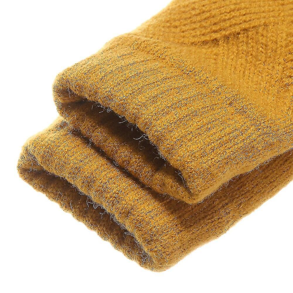 Winter Warm Knitted Full Finger Touch Screen Mittens Woolen Winter Warm Thick Warm Women Cycling Driving Gloves