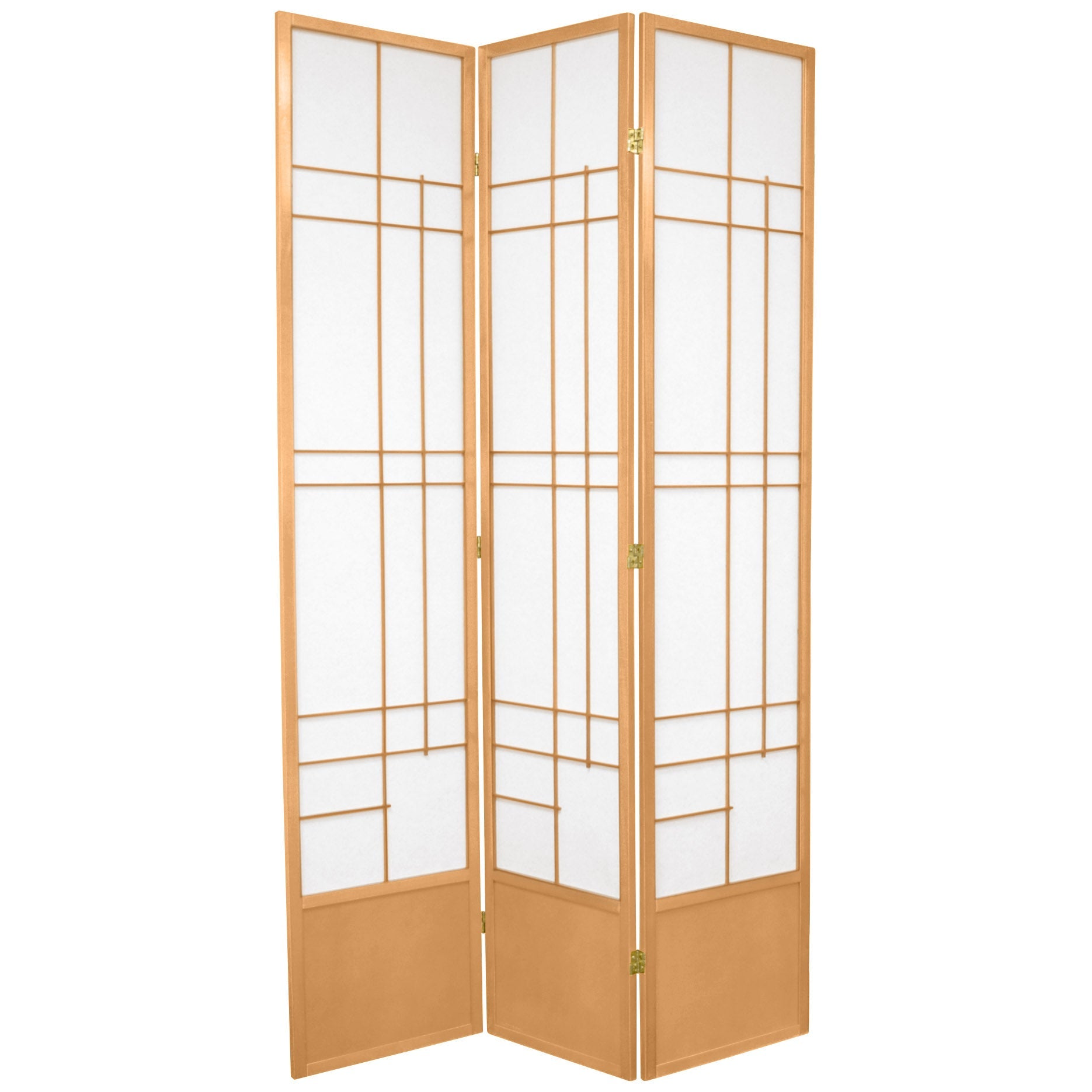 Oriental Furniture 7 ft. Tall Eudes Shoji Screen - Natural - 3 Panel