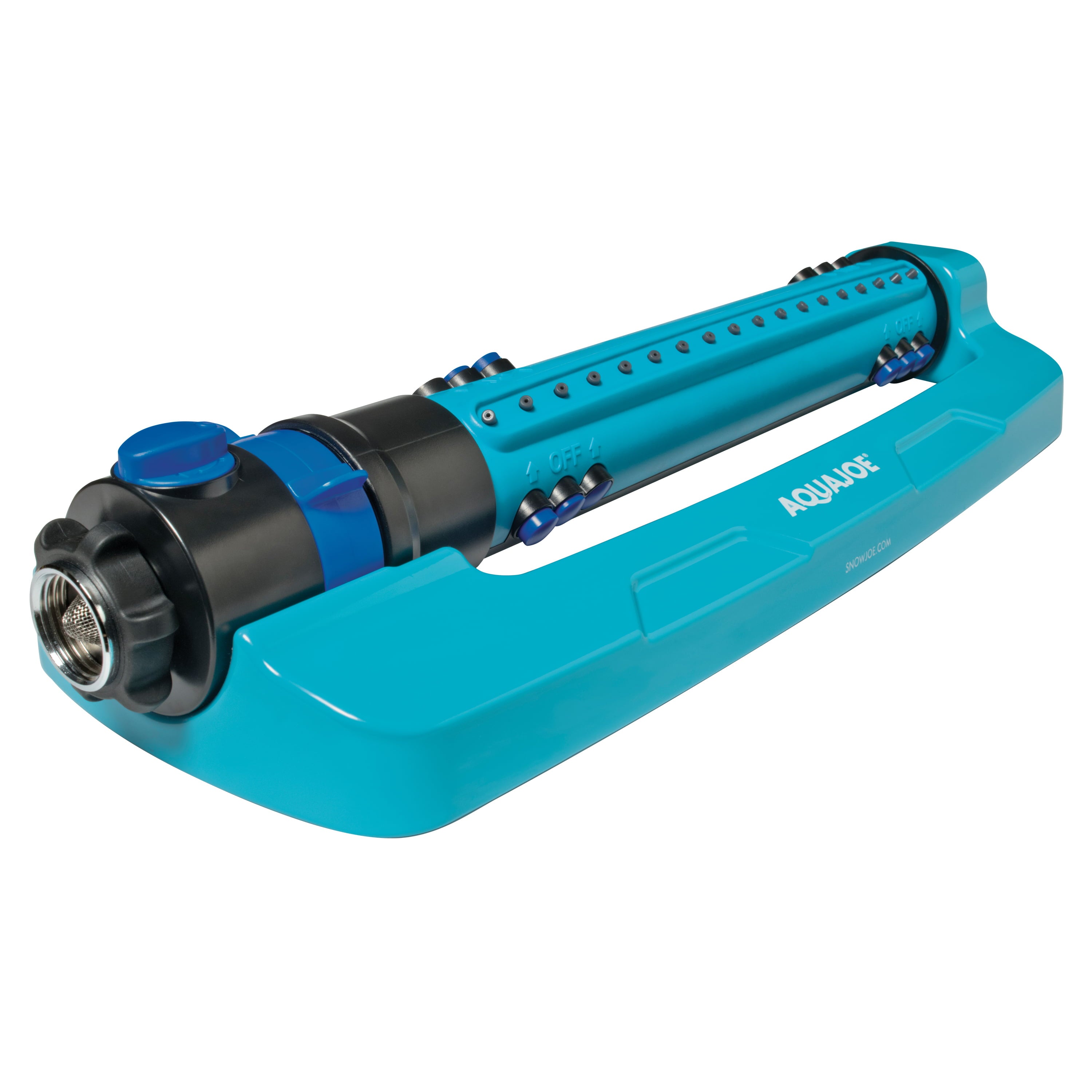 Aqua Joe Indestructible Metal Base Oscillating Sprinkler， Customizable Coverage， 4，500 Sq. ft. Max Coverage