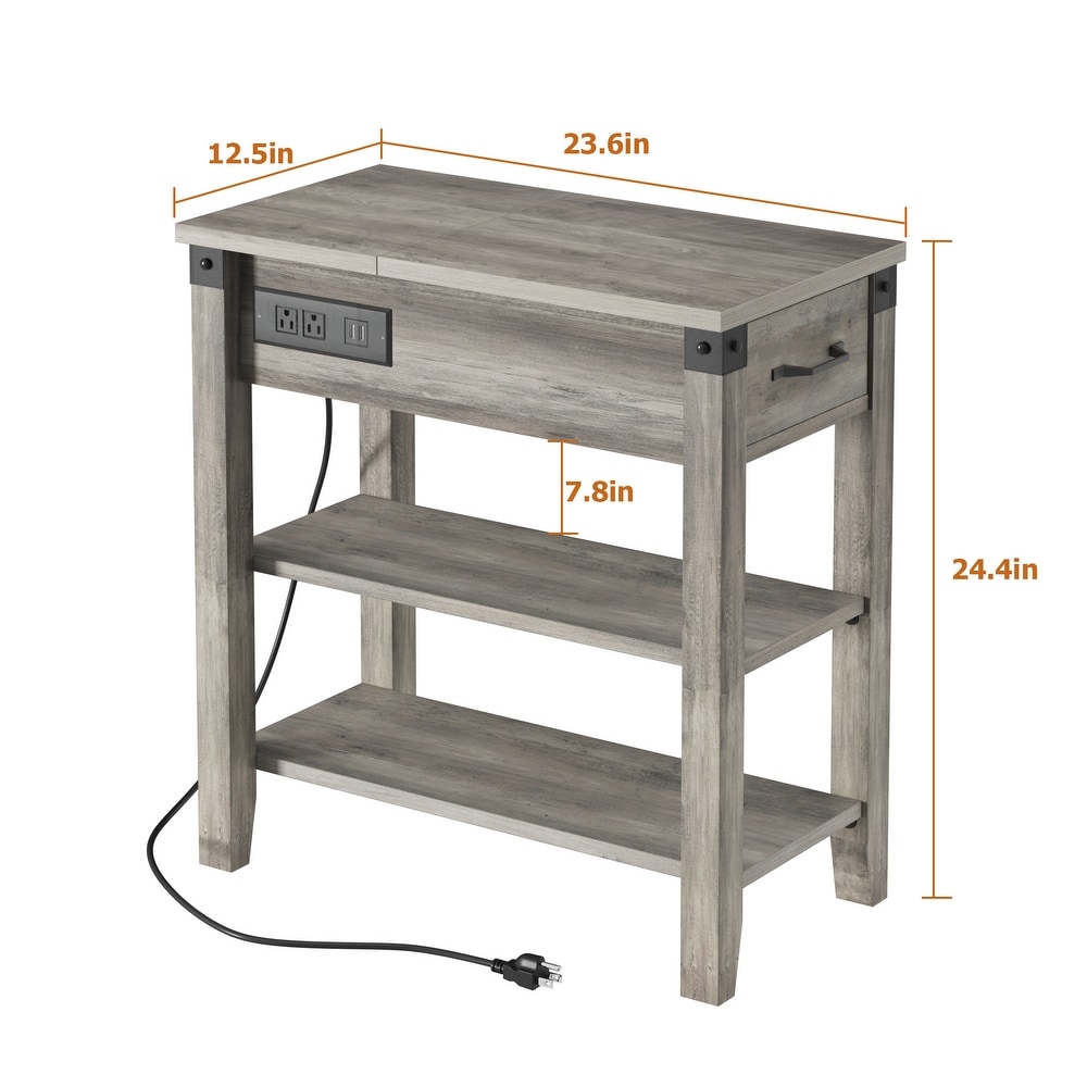 End Table with Drawer Charging Station