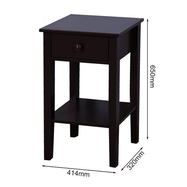 Nestfair Brown Floor-standing Storage Table End Table with Drawer