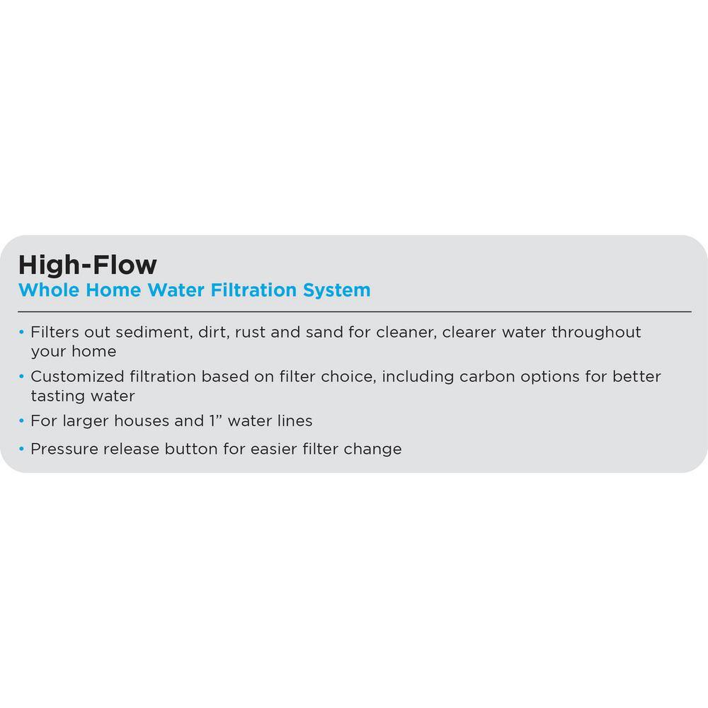 EcoPure High-Flow Whole Home Water Filter System with Pressure Release Button EPWO4