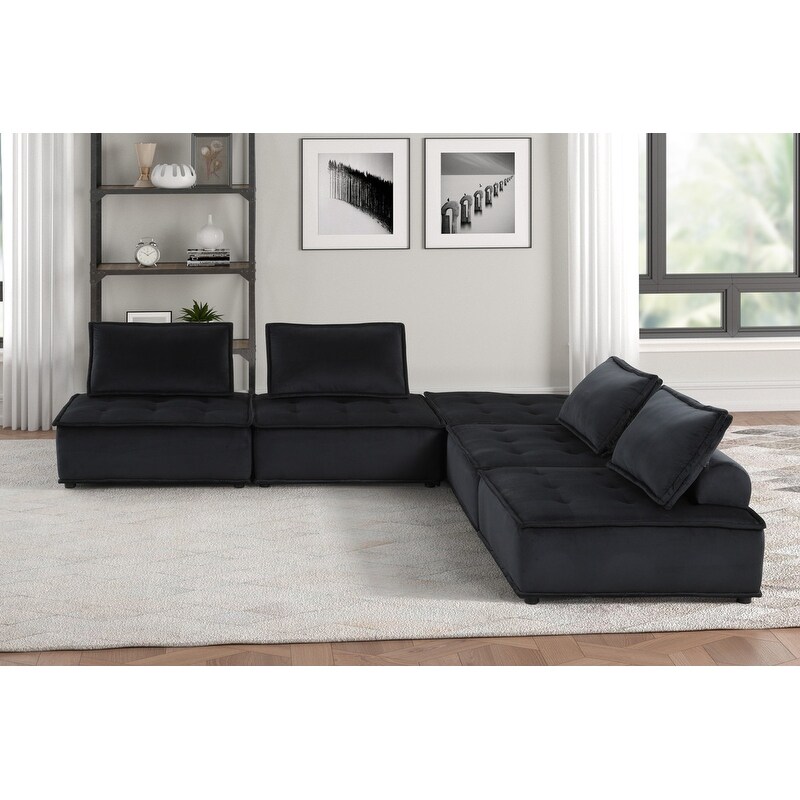 Anna Velvet 5 Pc Sofa and Loveseat