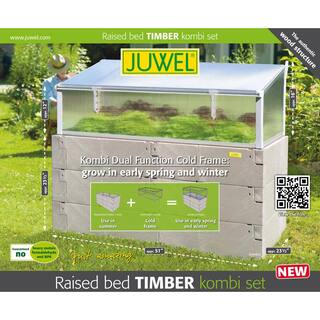 Exaco 51 in. W x 24 in. D x 39.75 in. H Timber Raised Bed with Cold Frame Timber