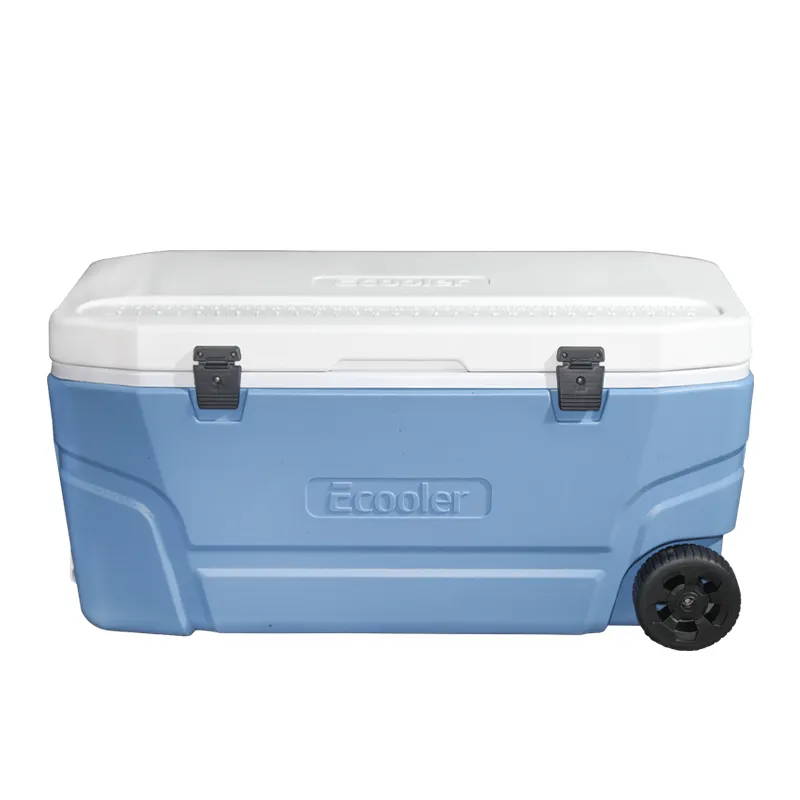 Large 70L Plastic Outdoor Strong Hiking Camping Cooler Box Medical Vaccine Blood Carrier Cooler Box with Wheel and Handle