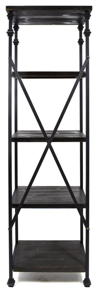 Annabelle Industrial Four Shelf Bookcase   Traditional   Bookcases   by GDFStudio  Houzz