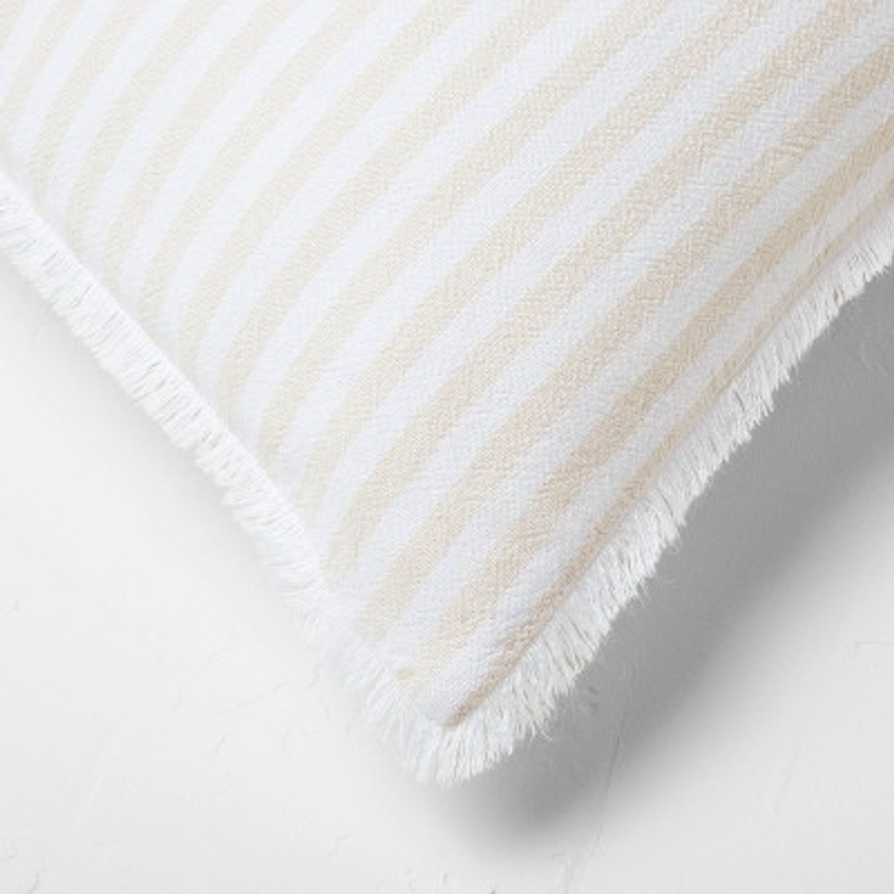 Euro 26''x26'' Heavyweight Linen Blend Stripe Throw Pillow Natural - Casaluna™