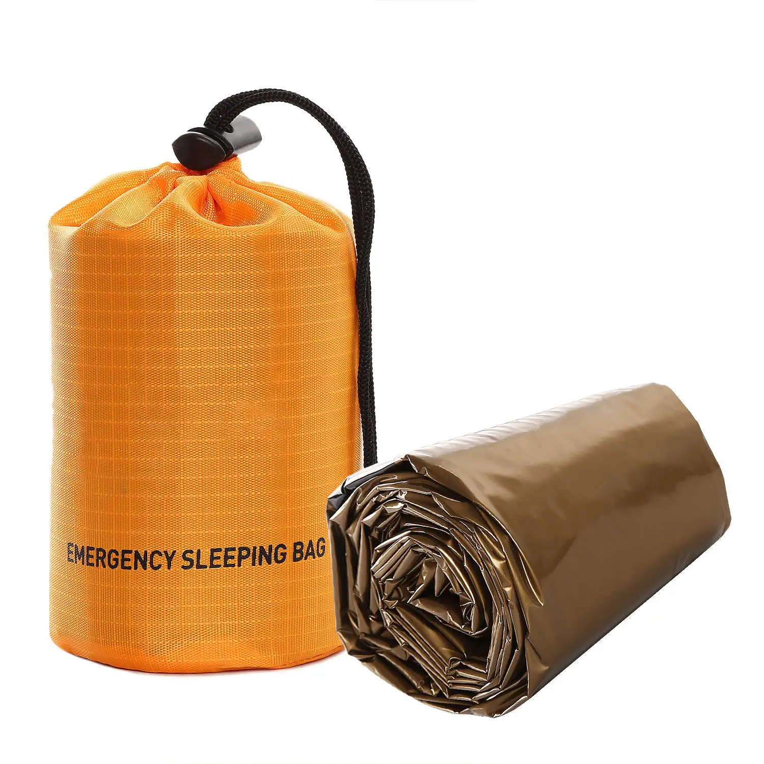 custom PE waterproof lightweight Aluminum thermal emergency survival sleeping bag