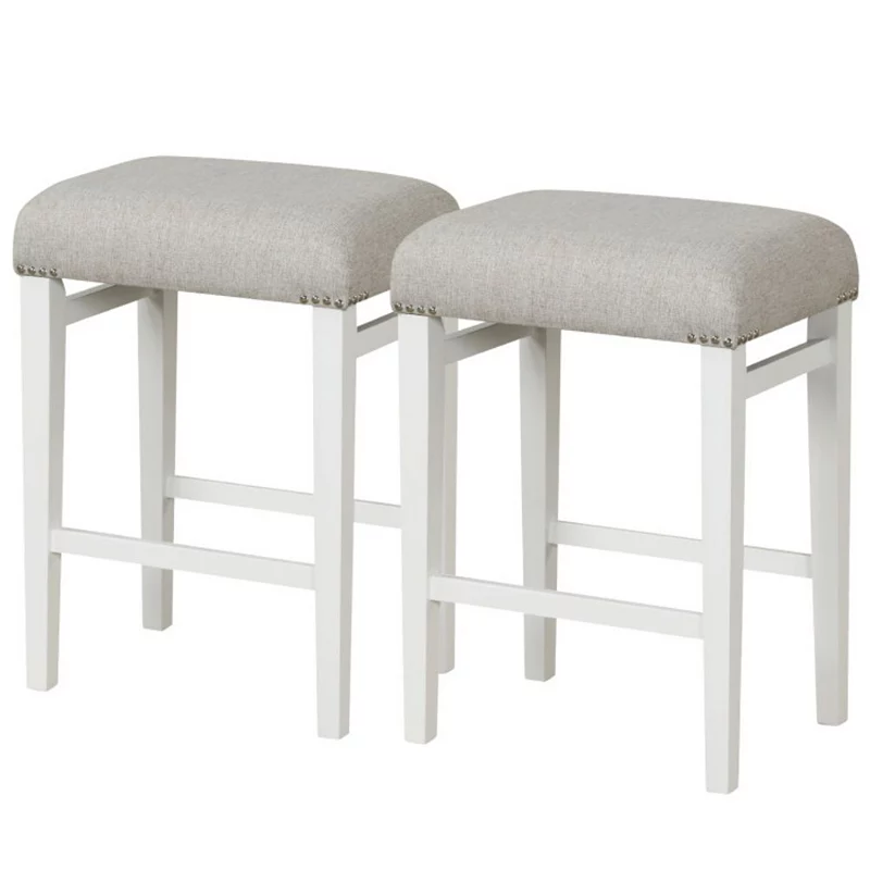 Hivago 2 Pieces Inch Backless Barstools with Padded Seat Cushions