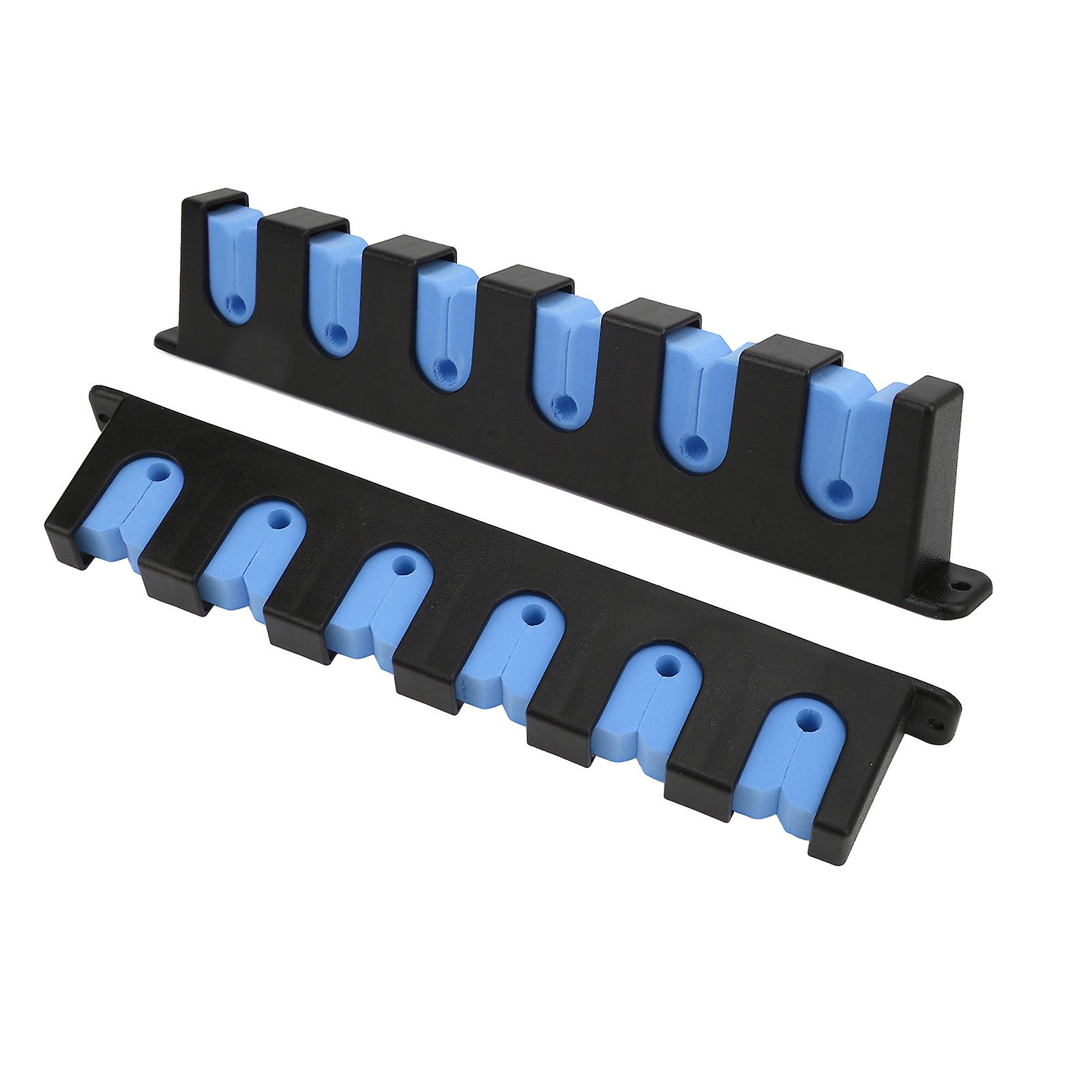 Wall Mounted Fishing Rod Rack Chemical Resistant Vertical 6 Fishing Rod Holder With 4 Screwsblue