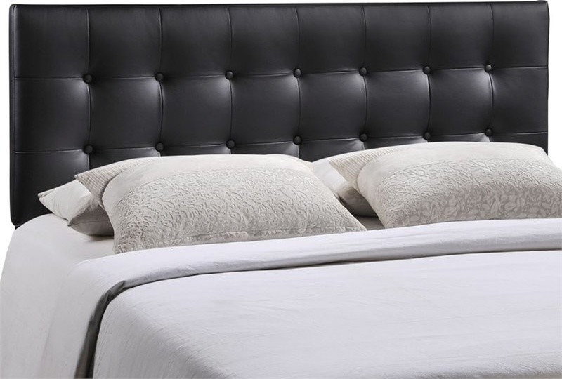 Modway Emily Queen Upholstered Faux Leather and Wood Headboard in Black   Transitional   Headboards   by Homesquare  Houzz