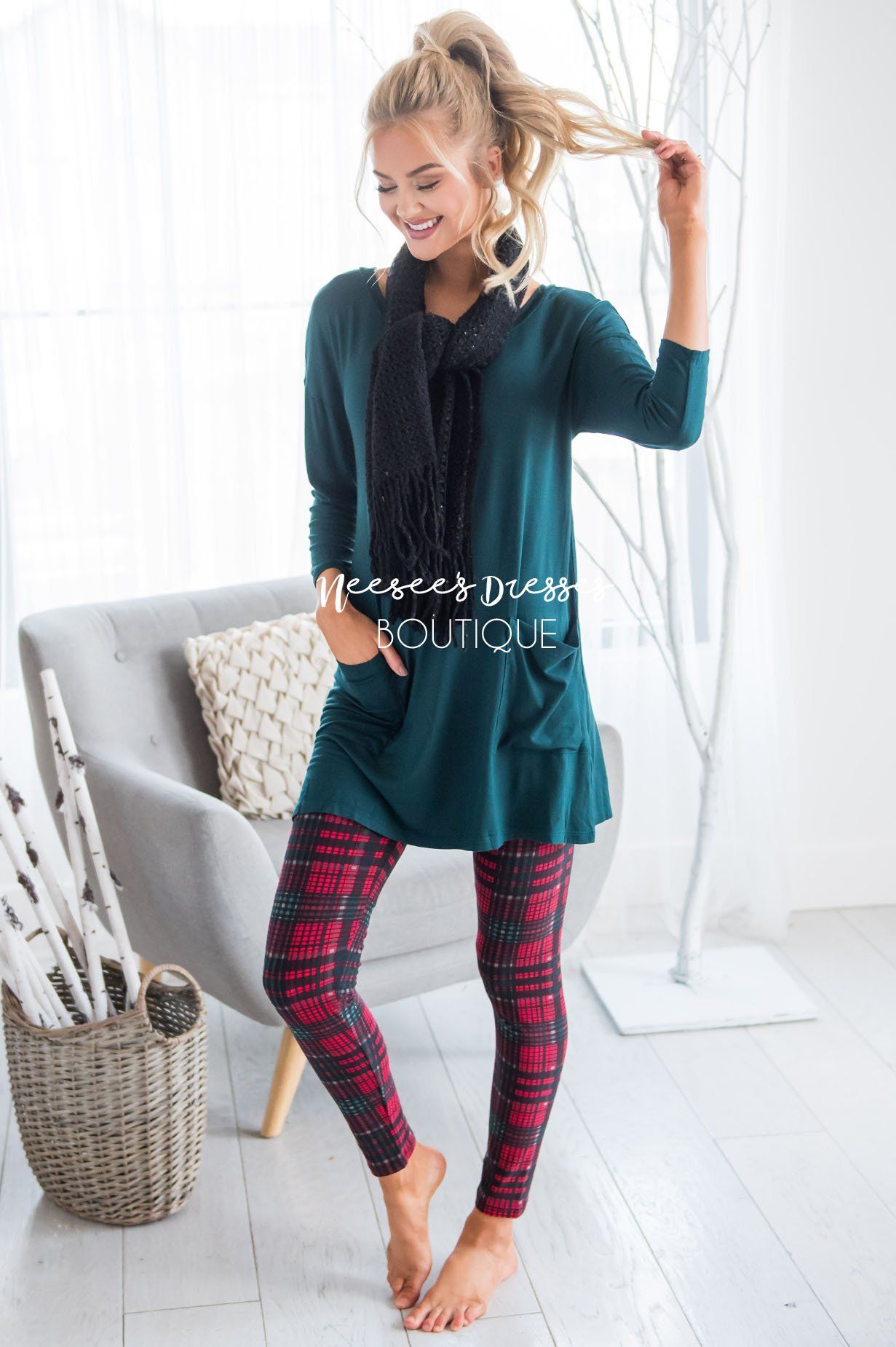 Button Back Pocket Tunic