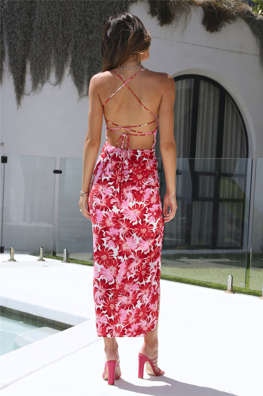 In The Tropics Midi Dress Red