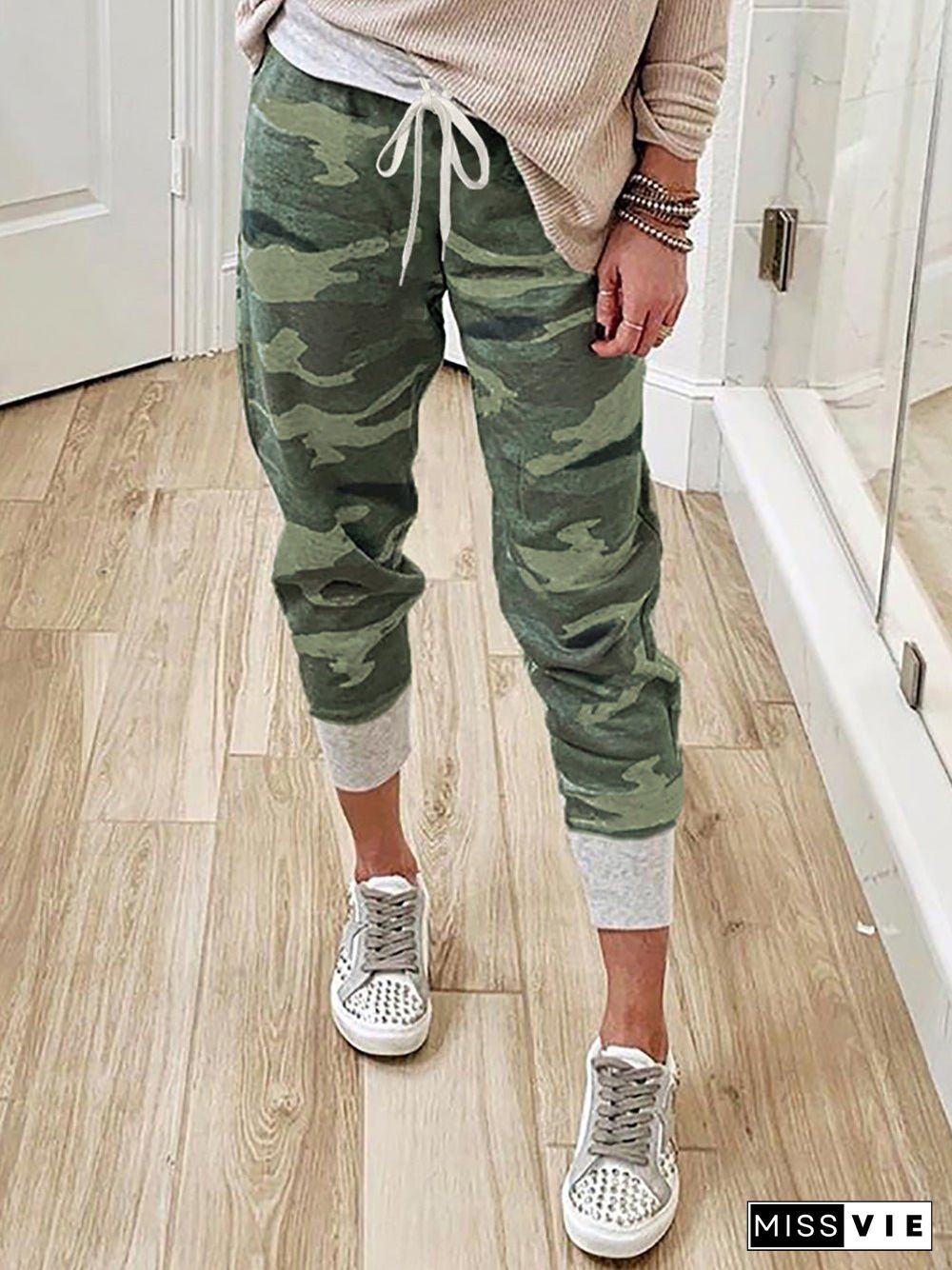 Women'S Pants Camouflage Print Drawstring Track Pants