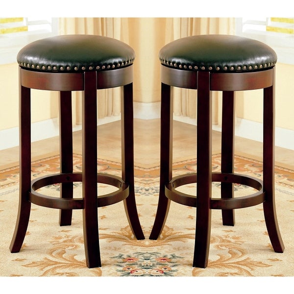 Wilmington Design Swivel Dining Stools with Nailhead Trim (Set of 2)