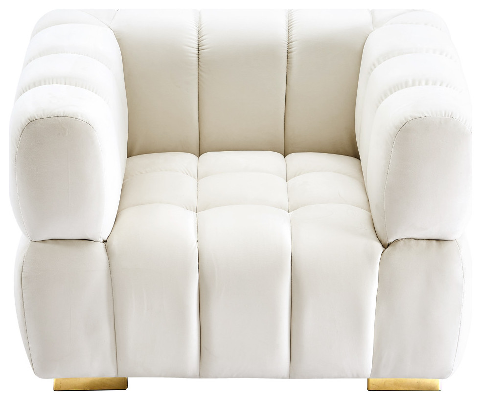 Gwen Velvet Upholstered Chair   Contemporary   Armchairs And Accent Chairs   by Meridian Furniture  Houzz