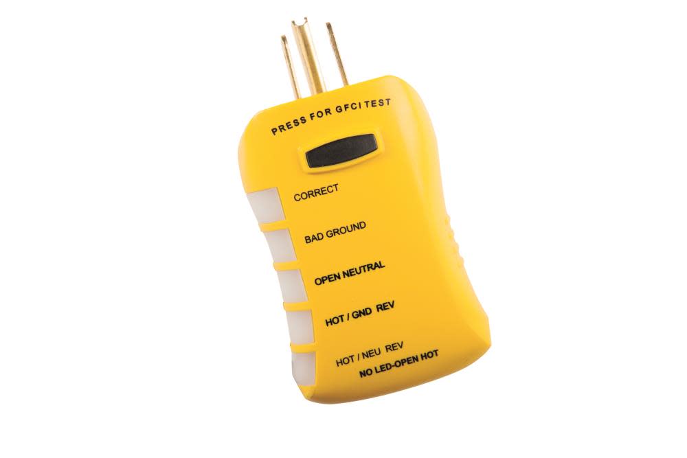 Sperry Instruments HGT6520 Stop Shock II GFCI Outlet Circuit Analyzer Tester， Detects Low Resistance， Single LED Indication of Wiring Error， 1/Ea ;