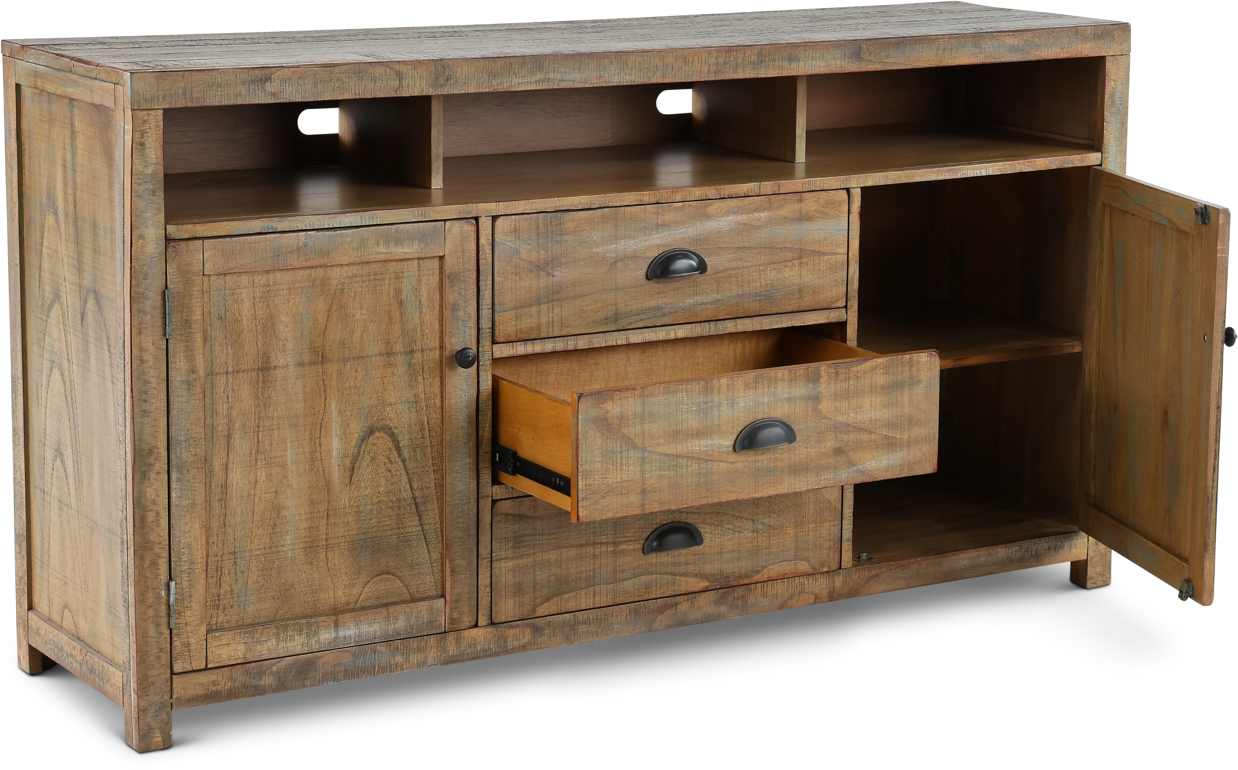 Brenton Weathered Brown 66 TV Stand