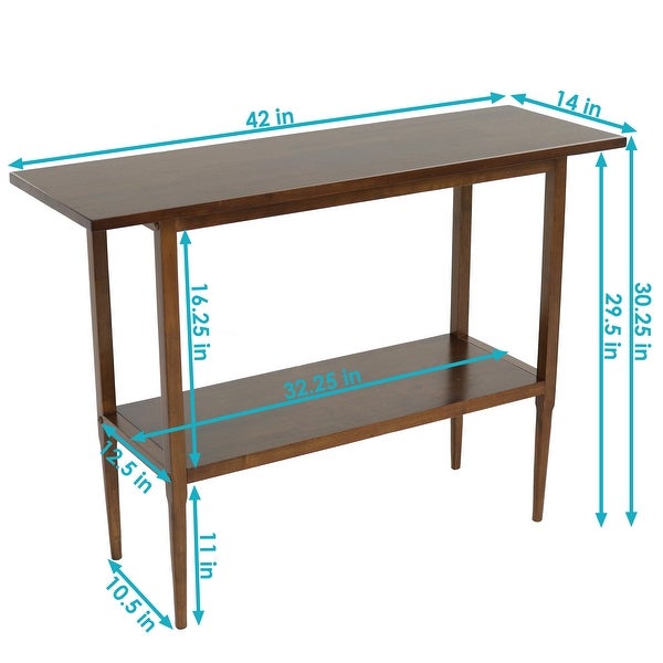 Lawrence Wooden Sofa Console Table - Dark Walnut