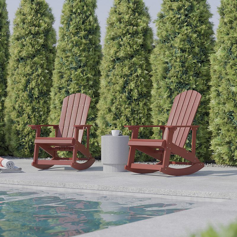 Flash Furniture Savannah All-Weather Adirondack Rocking Chair 2-piece Set