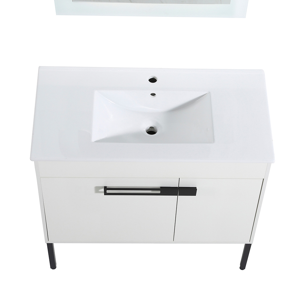 3 Color Bathroom Vanity Floating Storege Cabinet Set with Sink