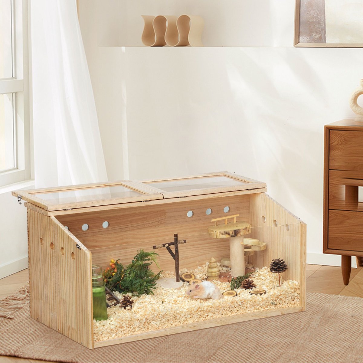 Coziwow Wooden DIY Hamster Cage Small Pets Cabinet