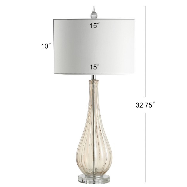 Glass crystal Dew Drop Table Lamp includes Led Light Bulb Beige Jonathan Y