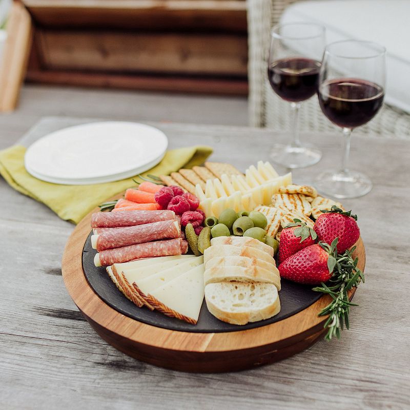 Toscana Insignia Acacia and Slate Serving Board with Cheese Tools