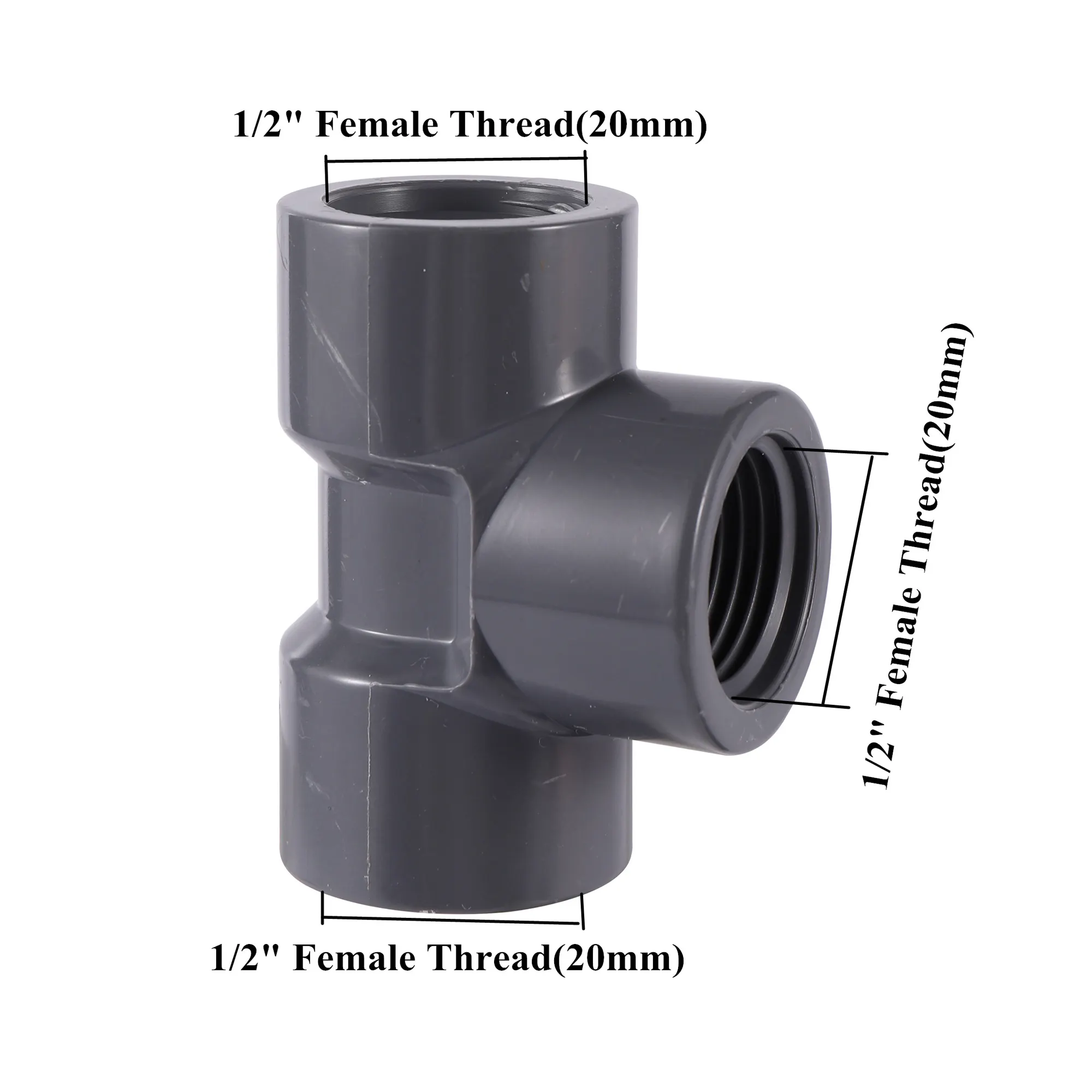 Aquarium Fish Tank 1/2 Inch PVC Water Pipe Inner Thread Tee Elbow Right Angle Connector Accessories