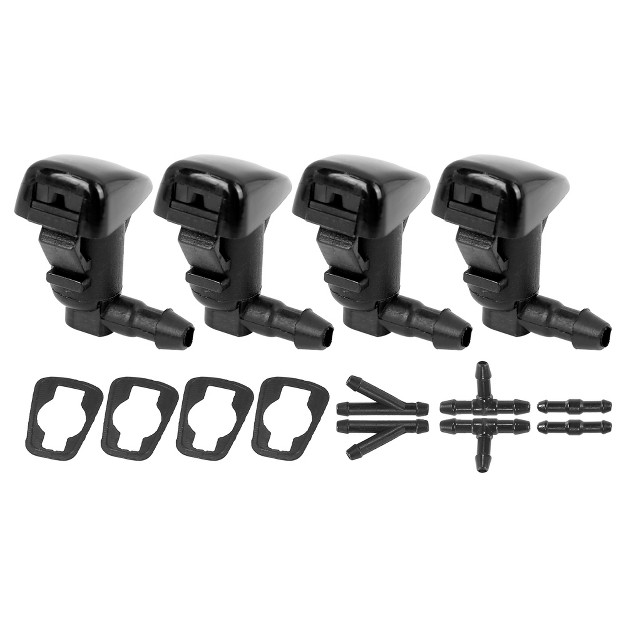 Unique Bargains Car Front Windshield Wiper Washer Nozzle Spray Jet Replacement For Cadillac Cts 2009 2015 25815793 Black 4 Pcs