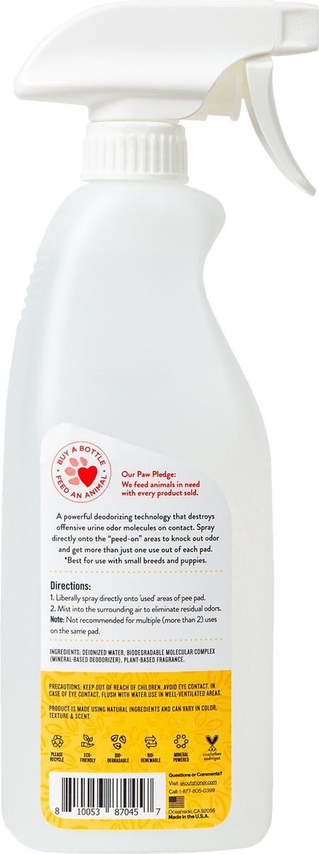 Skout's Honor Dog Pee Pad Refresher Spray， 28-oz bottle