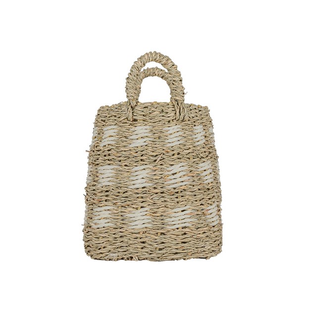 6 75 Inch Basket White Seagrass amp Rope By Foreside Home amp Garden